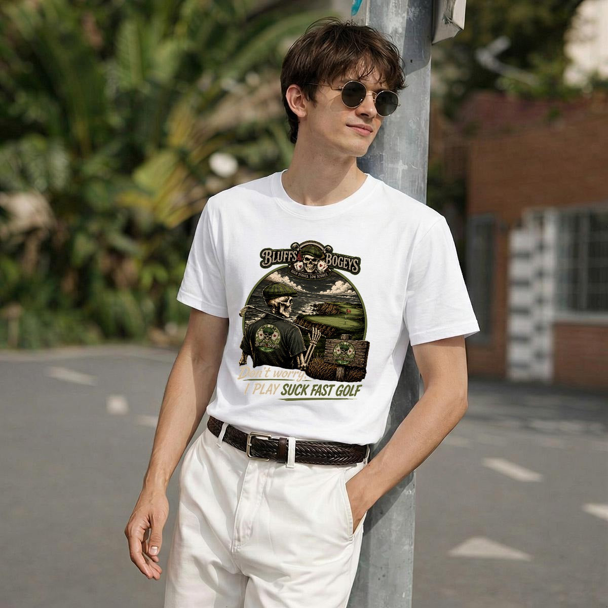 Don't Worry, I Play Suck Fast Golf™ Tee - Front