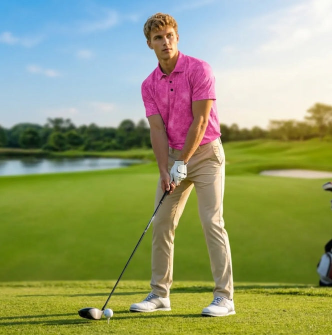 Pink Camo Performance Golf Polo V4