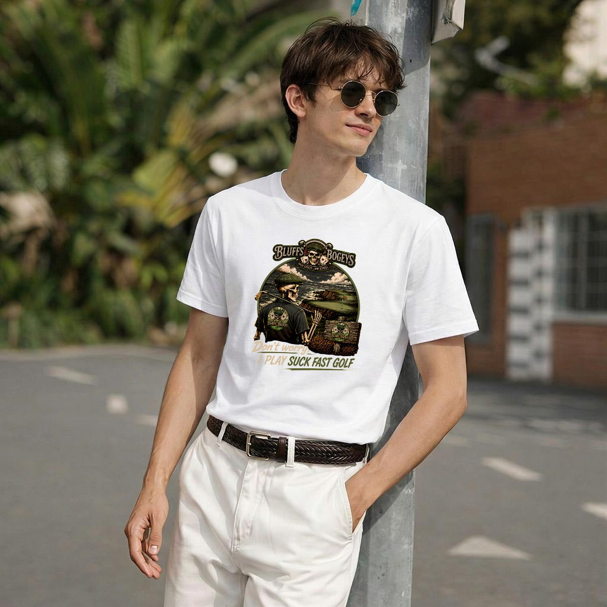 Don't Worry, I Play Suck Fast Golf™ Tee - Front