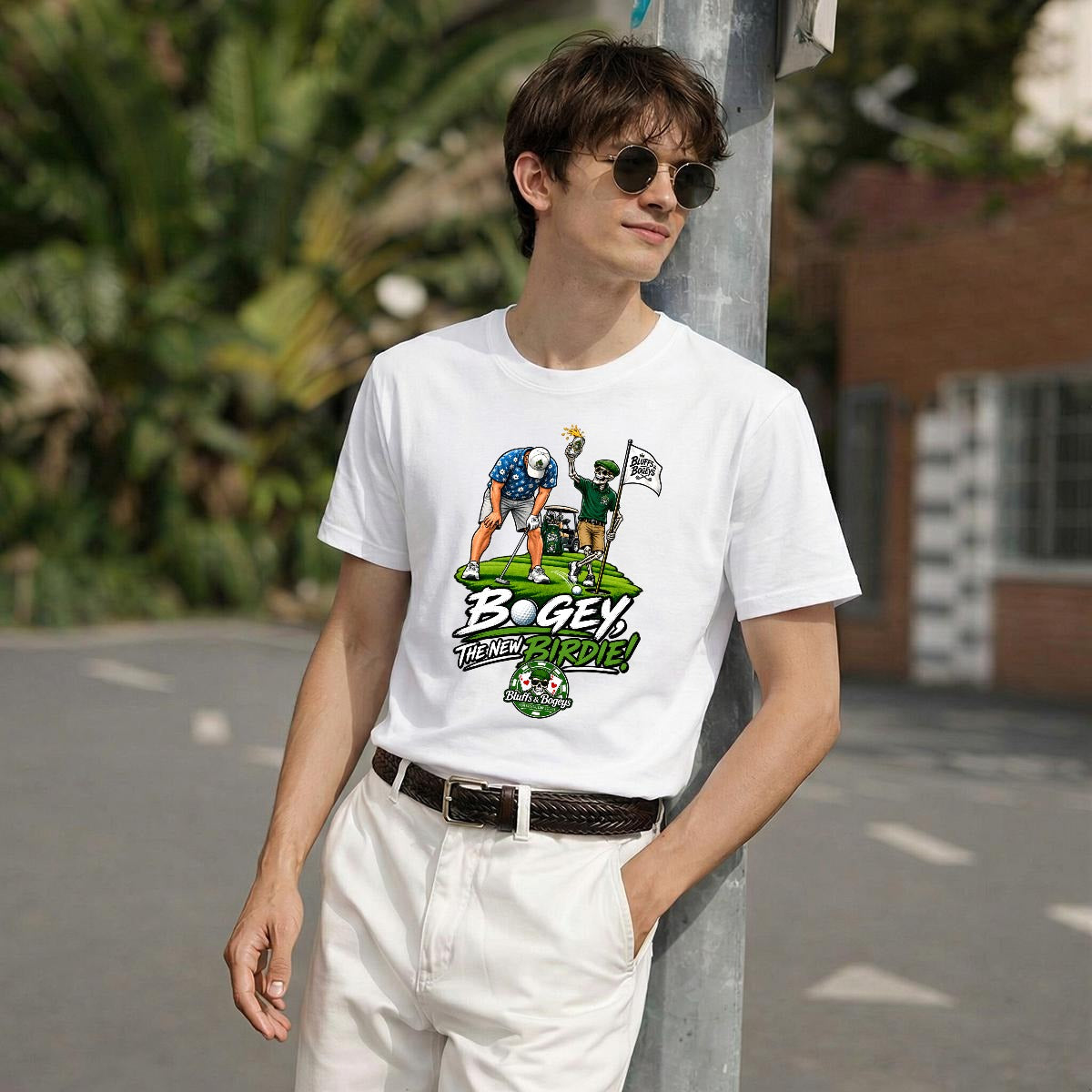 Bluffs & Bogeys “Bogey, The New Birdie!” Tee Front Print