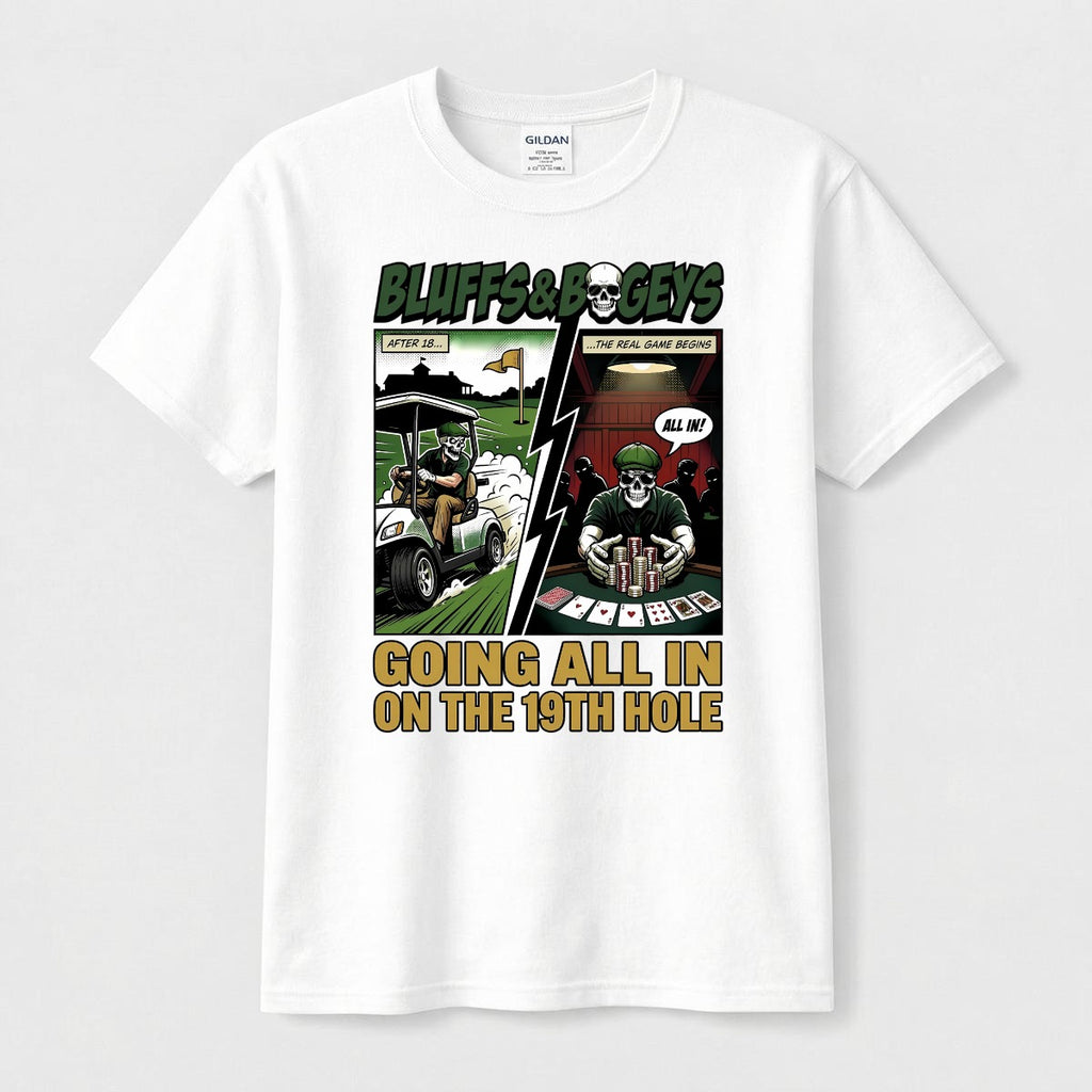 Bluffs & Bogeys “Going All In on the 19th Hole - Comic" Front