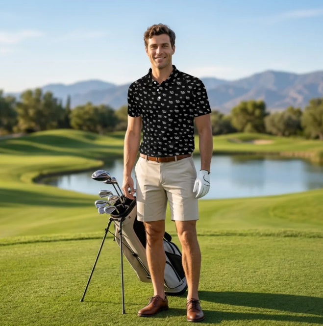 The Signature Bluffs & Bogeys Performance Polo Black v3