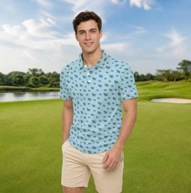 The Signature Bluffs & Bogeys Performance Polo Light Blue v3