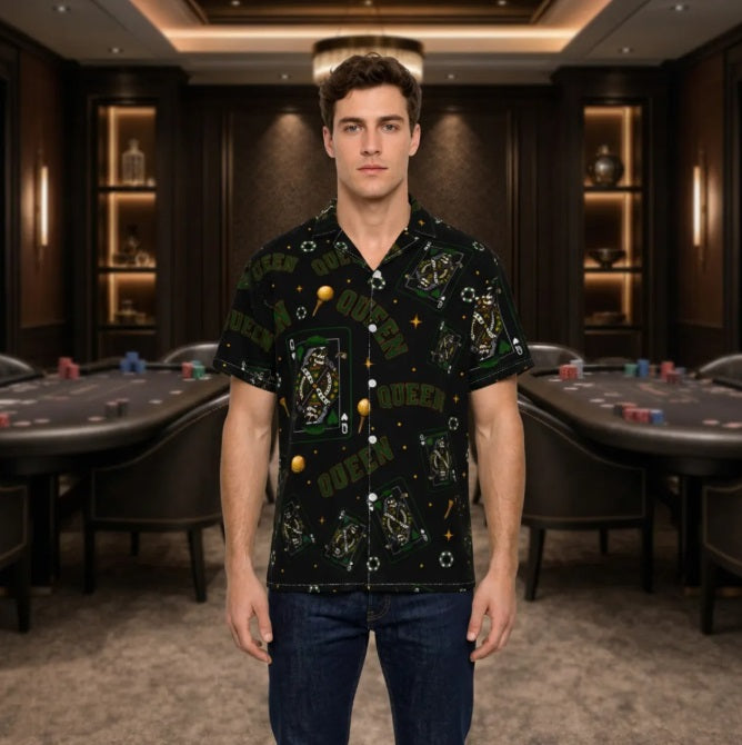 The Queen Button-Up Black/Green– Bluffs & Bogeys
