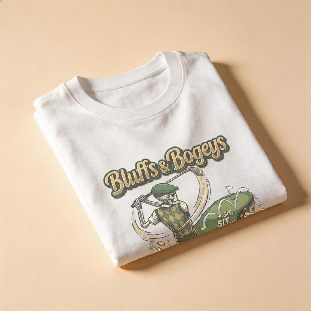 Bluffs & Bogeys “Sit… Sit… Ah Sh*t!” Tee "FRONT"