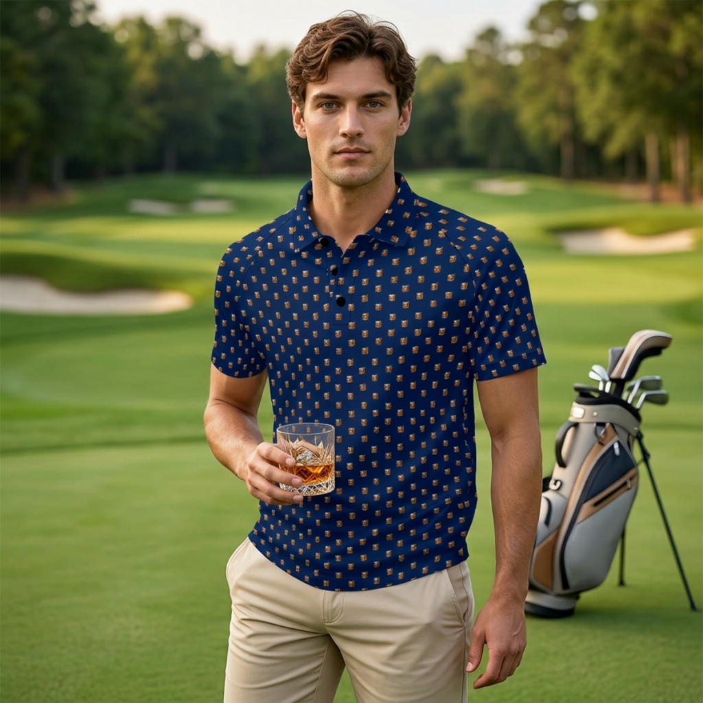 OLD FASHIONED GOLF POLO V4 Dark Blue