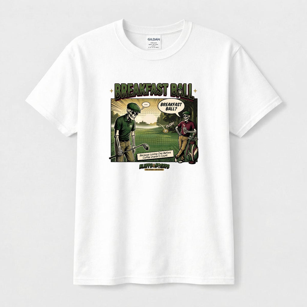Breakfast Ball™ Tee Front – Bluffs & Bogeys