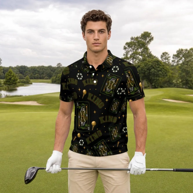 The King Performance Polo Black/Green V4 – Bluffs & Bogeys