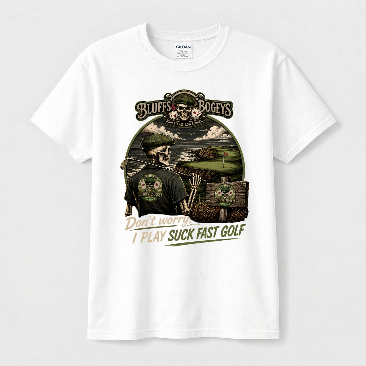Don't Worry, I Play Suck Fast Golf™ Tee - Front