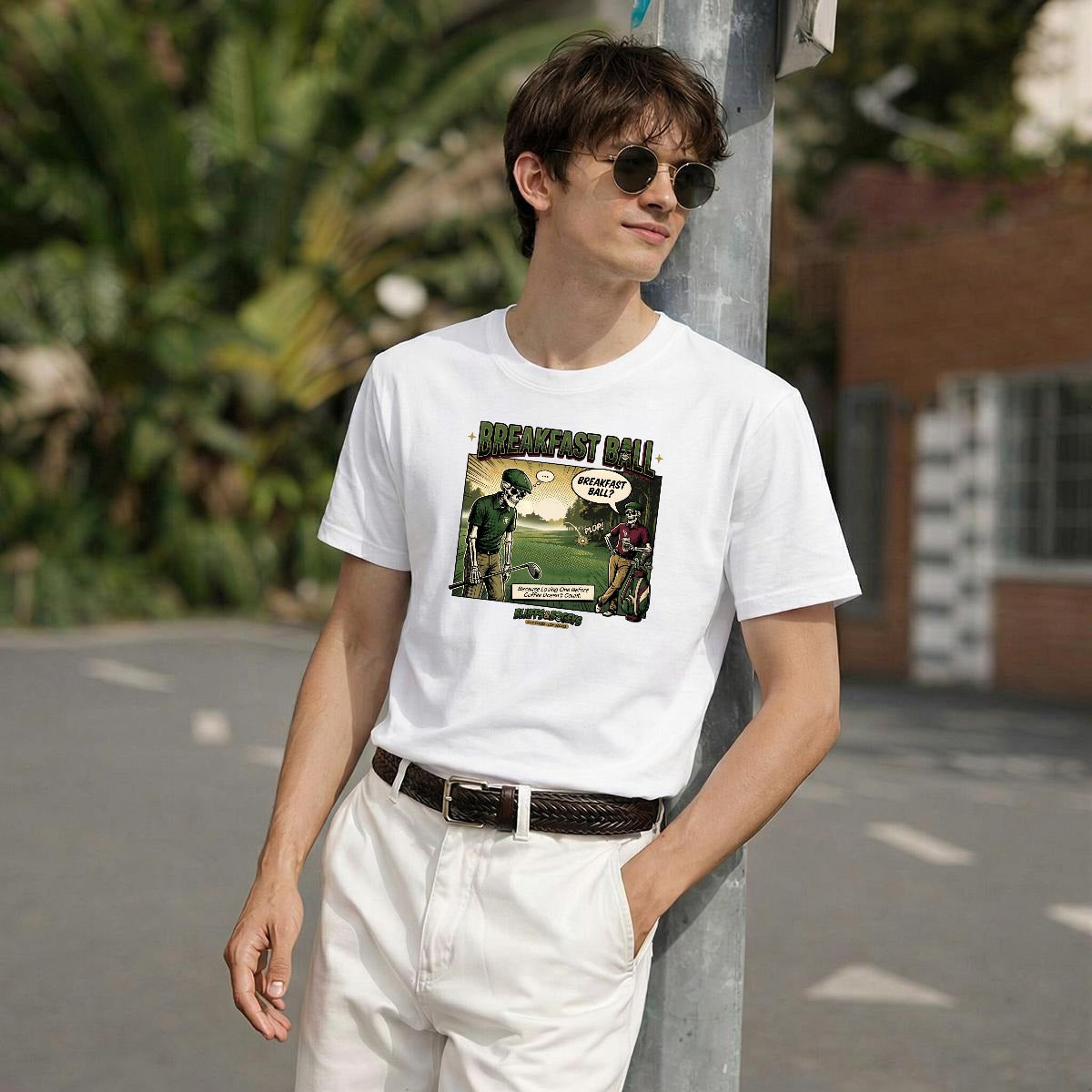 Breakfast Ball™ Tee Front – Bluffs & Bogeys