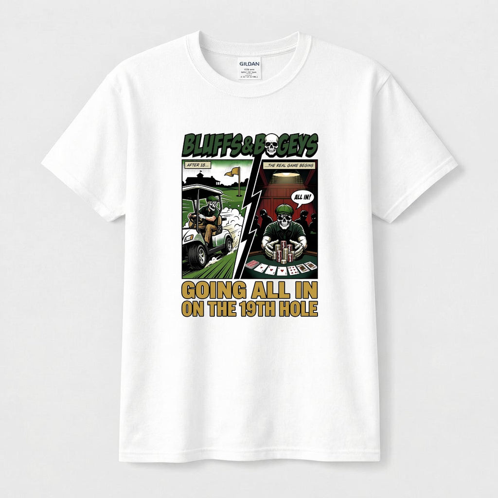Bluffs & Bogeys “Going All In on the 19th Hole - Comic" Front