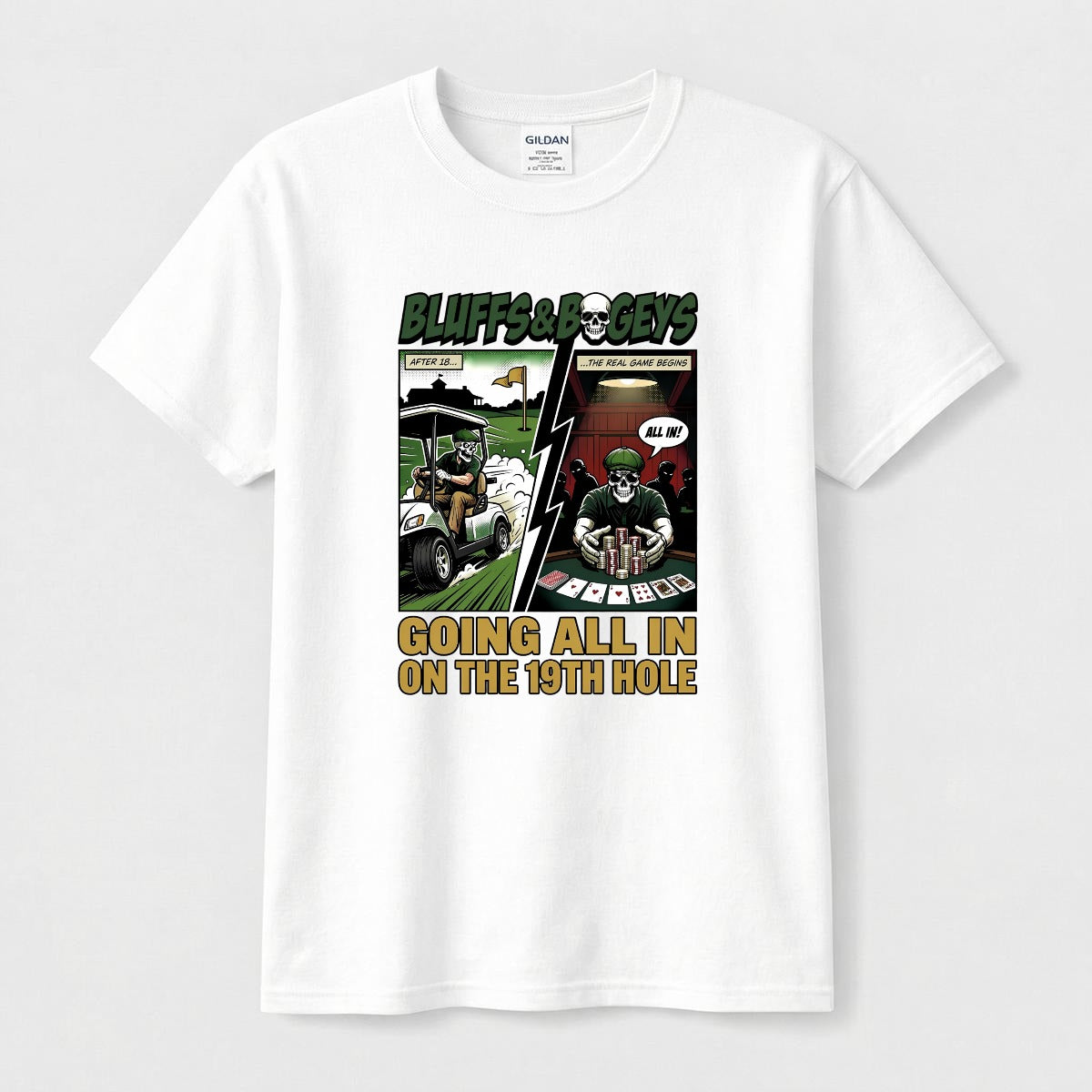 Bluffs & Bogeys “Going All In on the 19th Hole - Comic" Front